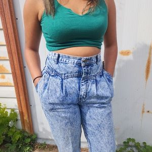 Vintage high waisted 80's denim jeans, rcars and bumpers 1980s size 9/10